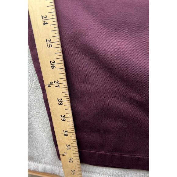 Dockers Women’s Flat Front Slim Tapered Pants Khaki Burgundy Size 12L - Picture 12 of 16